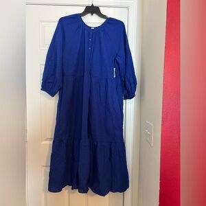 NWT Old Navy XXL Vibrant Seersucker Blue Dress